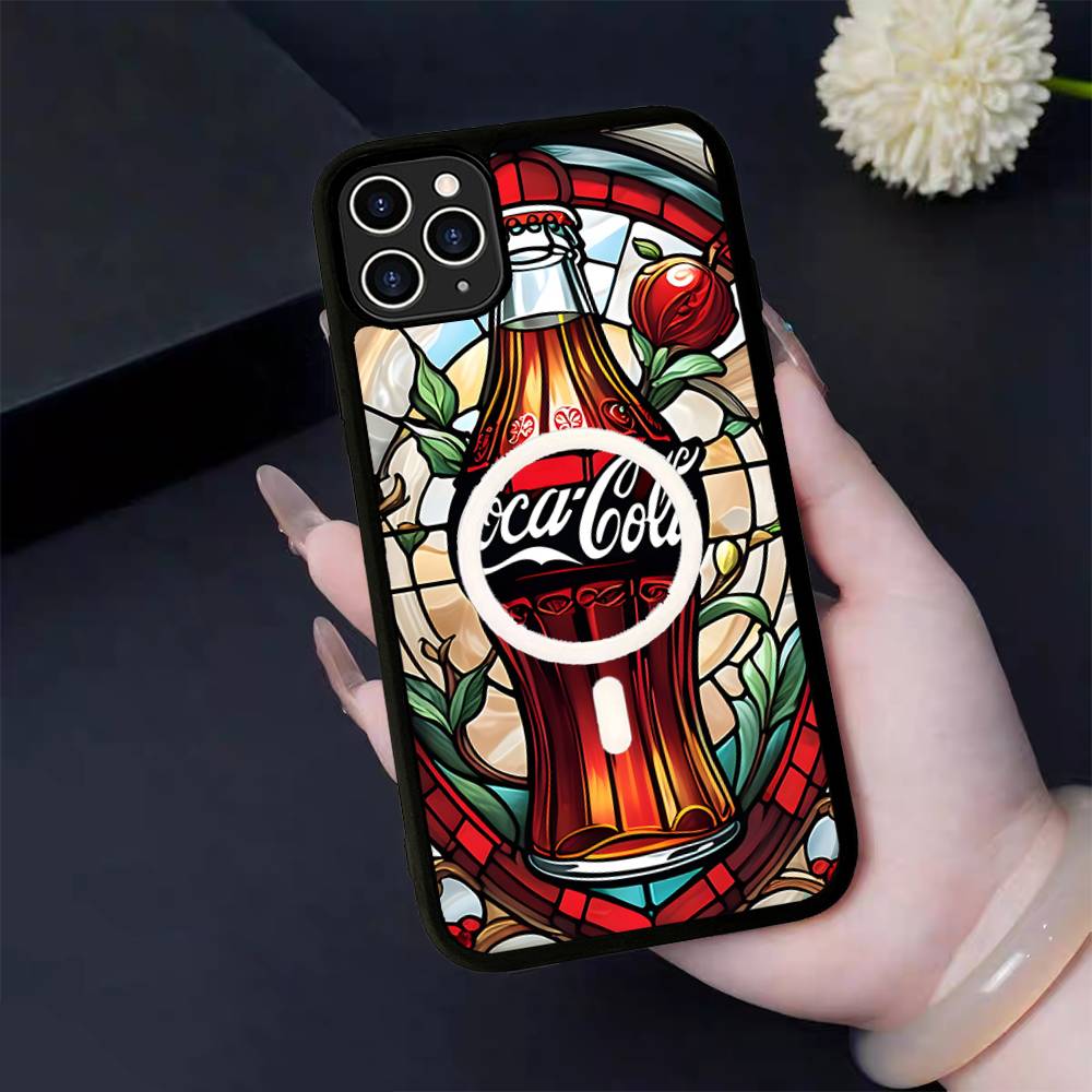 Bevande Calde C-Coca C-Cola Custodia Magnetica per Telefono Magsafe Wireless PC+TPU Per IPhone 11 12 13 14 15 16 17 Pro Max Plus