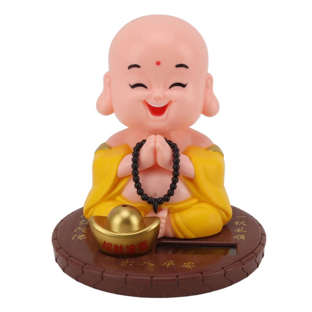 Small Monk Ornament Solar Powered Nodding Head Little Monk Figurine for   Table   Car Dashboards Homes Restaurants Hotels Cafes