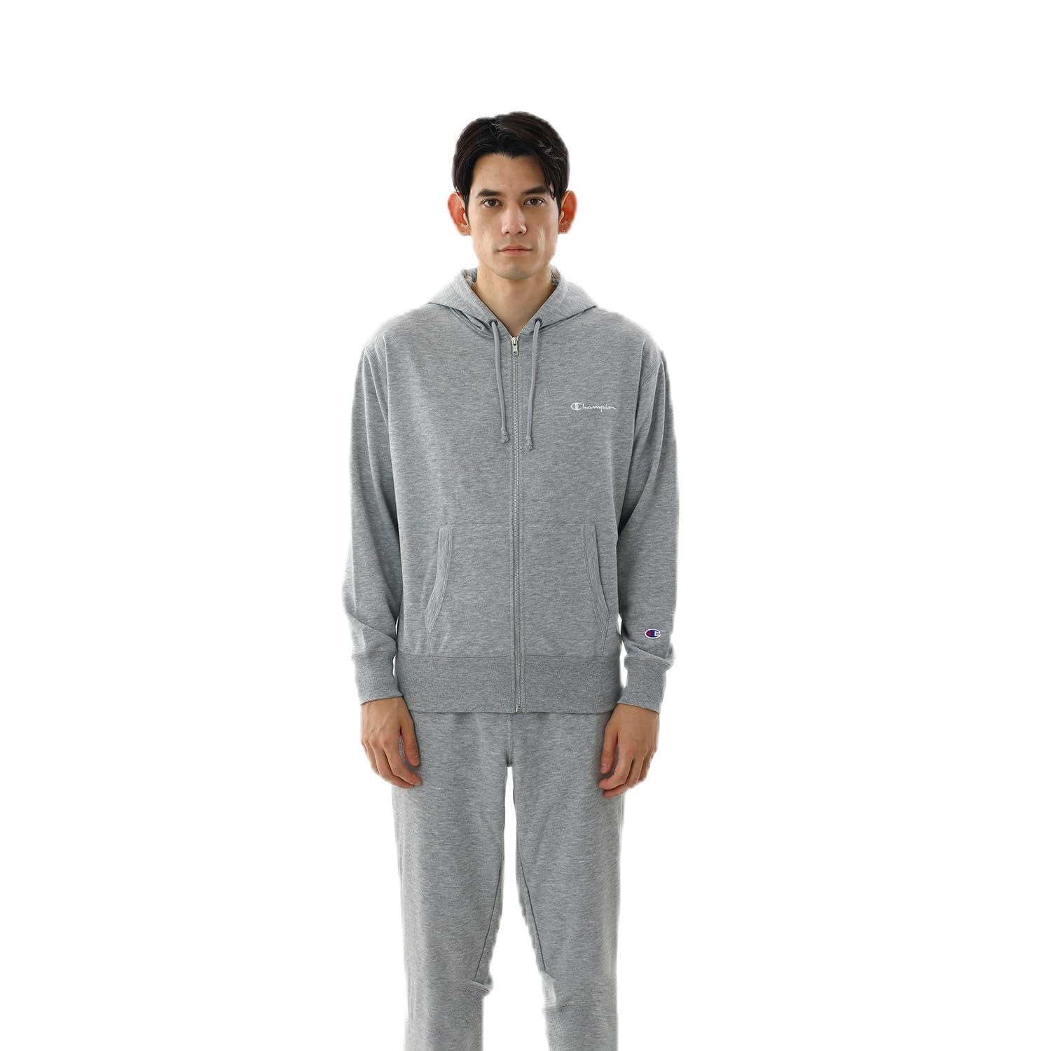 

Long Quick Script Zip Hooded Oxford L [Champion] Hoodie, Sleeve, Fleece, Embroidery, Dry, Logo, Sweatshirt, Men s Sports, C3-YS150Z, Gray,