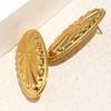 MamacitaSlay 316L Stainless Steel Oval Shaped Flower Stud Earrings 18K Gold Plated Waterproof Jewelry Women's Elegant Earrings