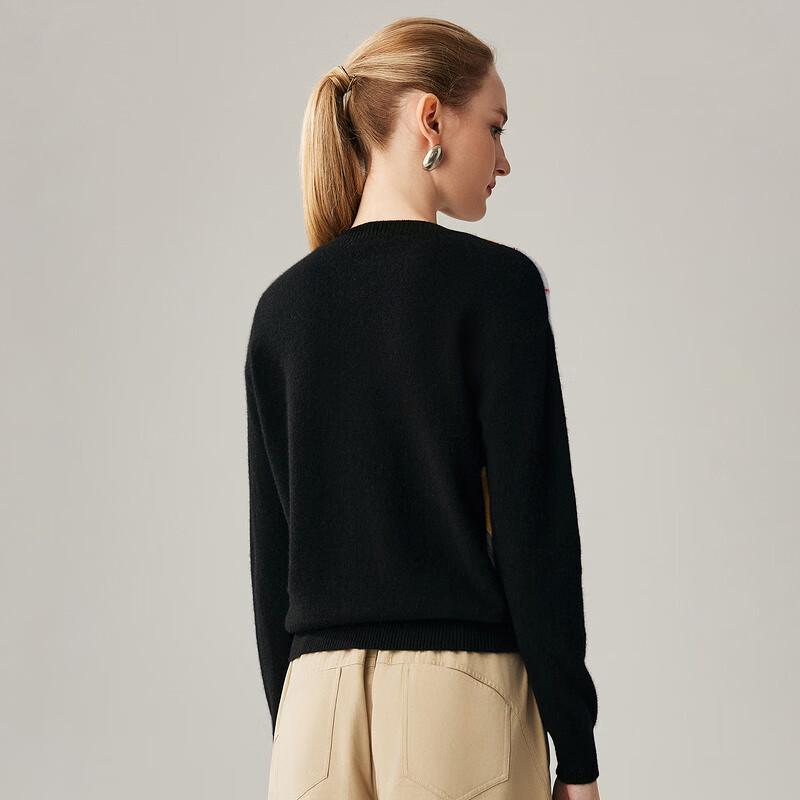 Zhaojun Damen-Pullover aus 100 % Kaschmir mit Rundhalsausschnitt