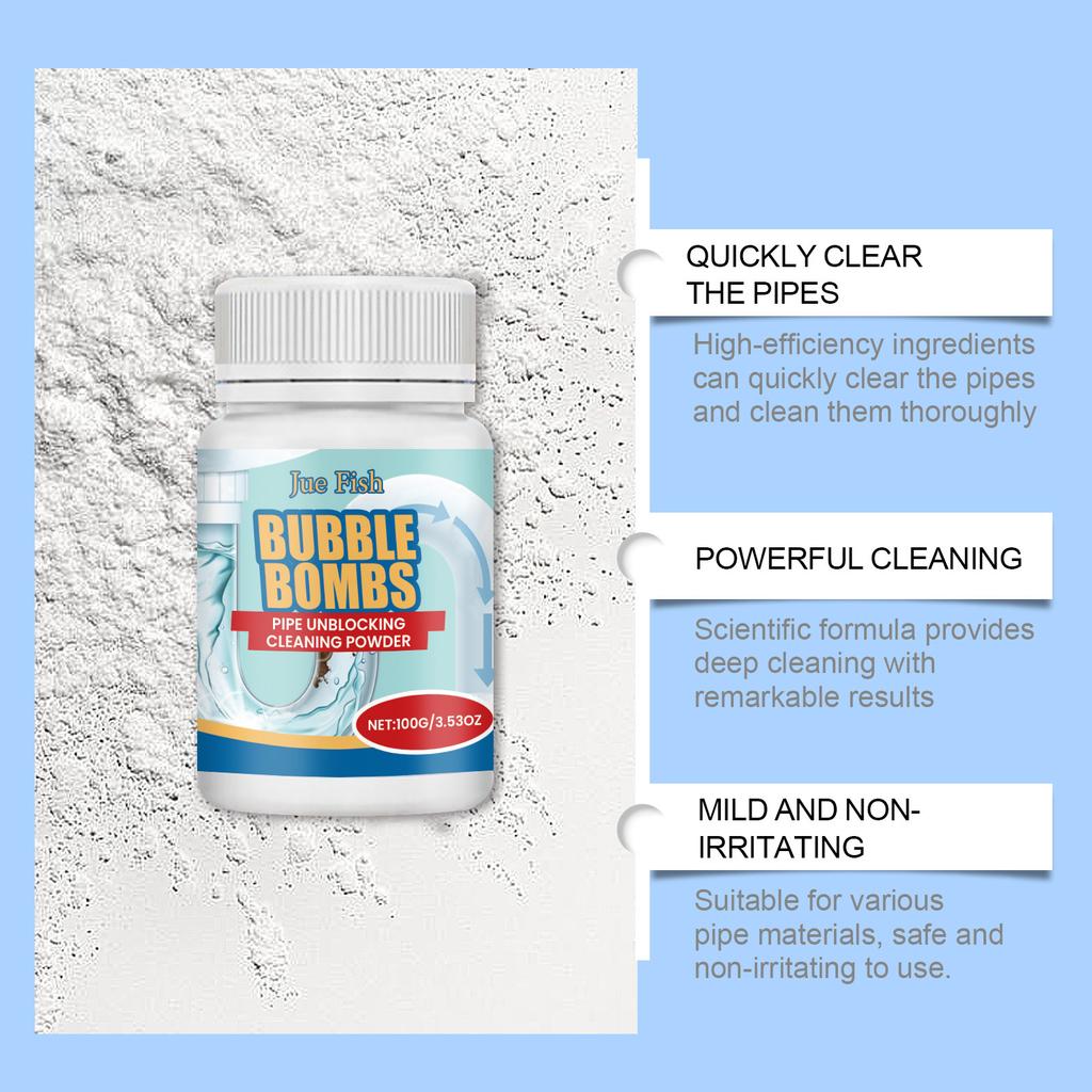 Professional Drain Cleaner Powder for Kitchen Sink Bathroom Toilet Pipe Clog Removal Deep Clean Enzyme Formula