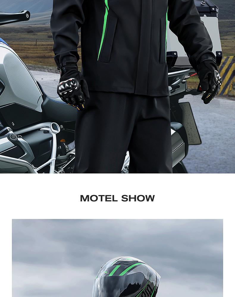 Men's Motorcycle Raincoat and Pants Set - Split Type, Stormproof Riding Gear