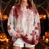 Women's Casual Round Neck Sweatshirt with Halloween Print, Long Sleeve Pullover for Festivals