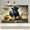 2D Plane 1 Piece of Wild Running Bull Showcasing Strength Background Cloth Suitable for Outdoor Decoration