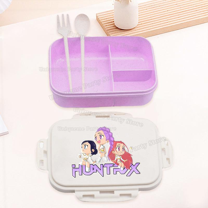 Kpop Demon Hunters Student Bento Boxes Rumi Mira Zoey Portable Kids Lunch Box School Office Microwave Fruit Food Container