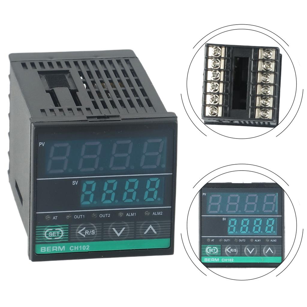CH102 Intelligent Thermostat, Relay/Suitable For Solid-State Relays, Dual Outputs, Dual Alarms, PID Temperature Control Tools