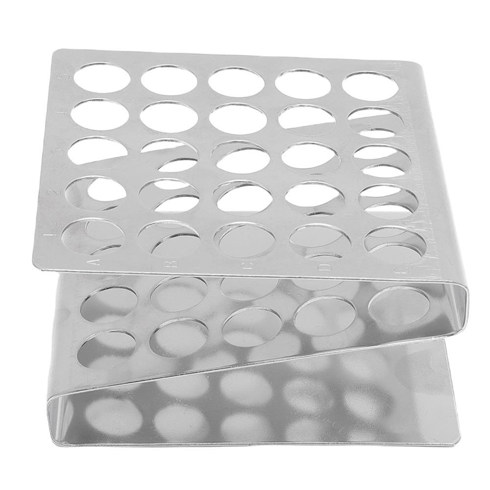 25 Holes 15/17mm Silver Stainless Steel Test Tube Rack 15ml Centrifuge Tube Rack  Sample Storage