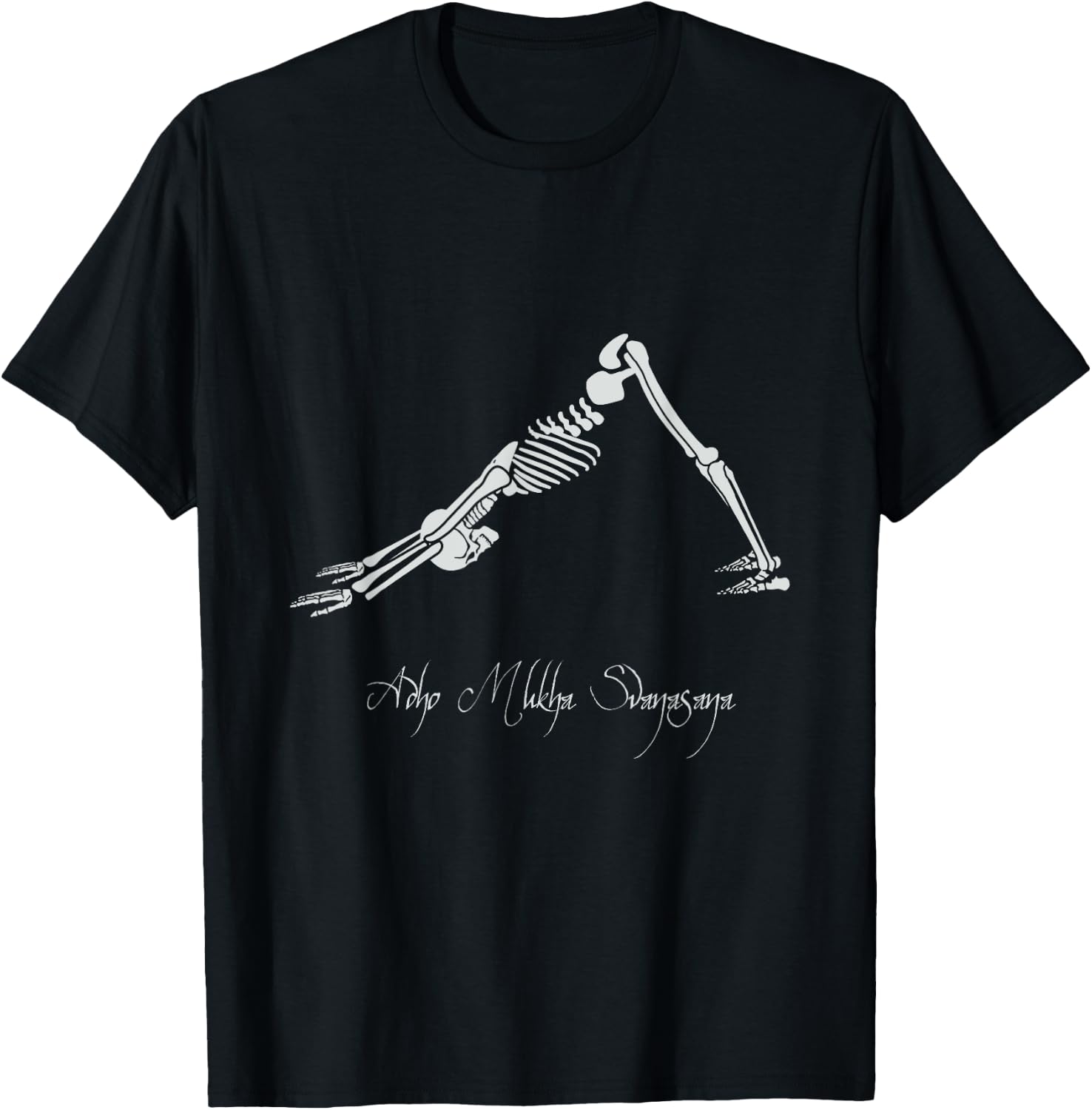 Human Skeleton Make Yoga Downward Facing Dog Pose Svanasana T-Shirt Unisex T-Shirt S