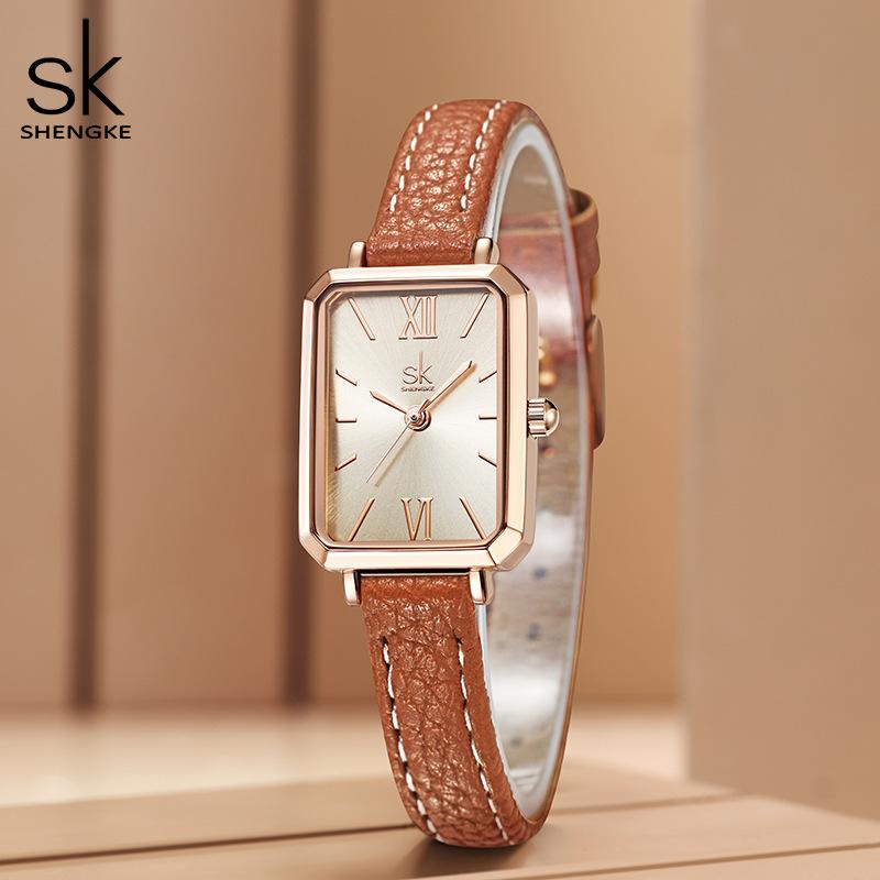 Yonghong Women'S Watch Women'S Niche High-End Temperament Small Brown Watch Square Watch Women'S Guangzhou Watch 0185