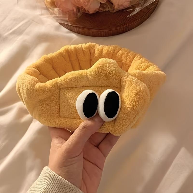 

Cartoon Eye Headband for Women Soft Polyester Adjustable Closure Non-Slip Design Comfortable for Face Washing Makeup Skincare жёлтый