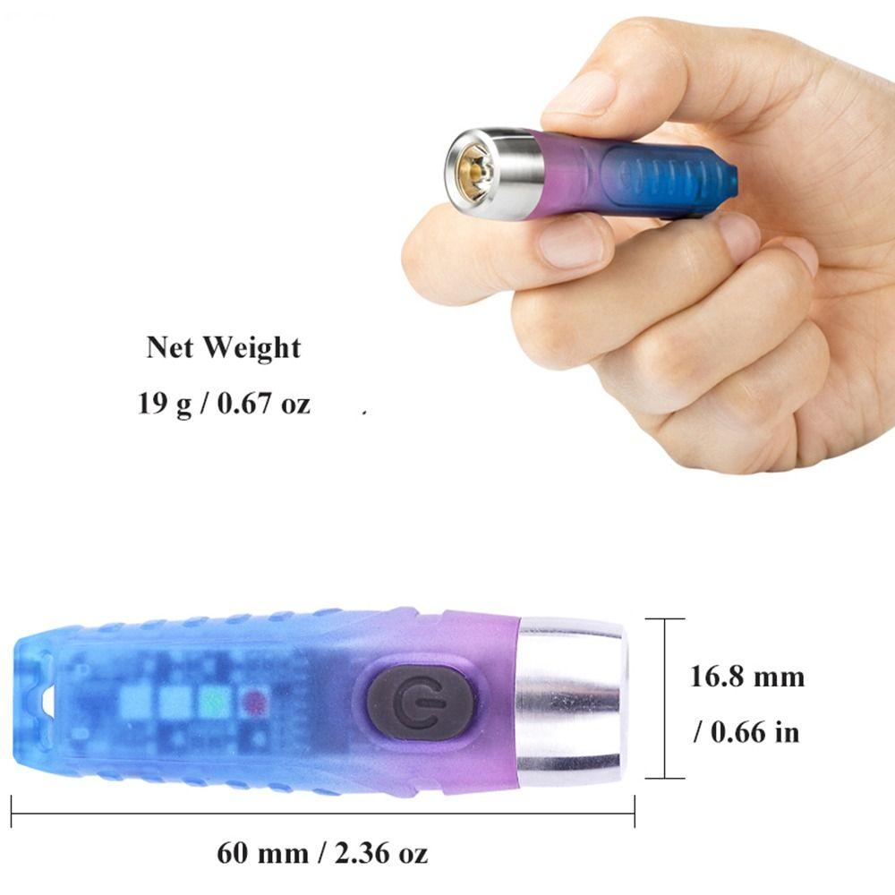 Super Bright Mini Keychain Flashlight 11 Modes High Power Portable Pocket Flashlight USB-C Rechargeable Multifunctional