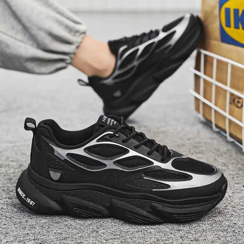 Fashion Chunky Natural Leather Lofers Shoes For Men Mary Jane Size 46 Mens Sneakers Black Boots For Men Sport Shoose Tines Class