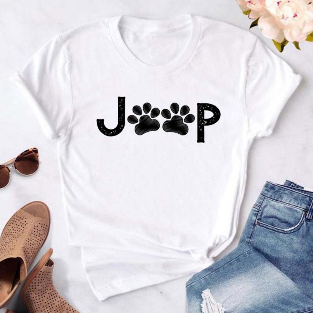 Black White Cartoon Dog Paws Tshirt Dogloving Pet Owner Tshirt Durable Plussize Casual Unisex Women Unisex Tshirt Daily Wear