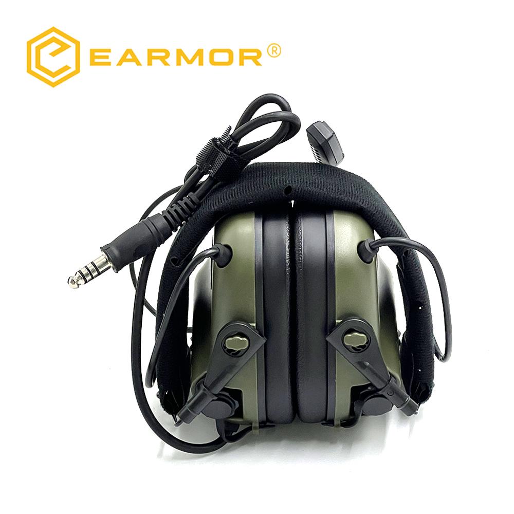 NEW EARMOR M11 SE Tactical Headset Anti Noise Headphones Communication Shooting Earmuff with EARMOR M11 PTT Adapter for Kenwood