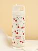 500ml Stainless Steel Bow Thermo Water Bottle Double-layer Cherry Print Vacuum Cup Leak Prevention Insulated Flasks Thermal Tumb