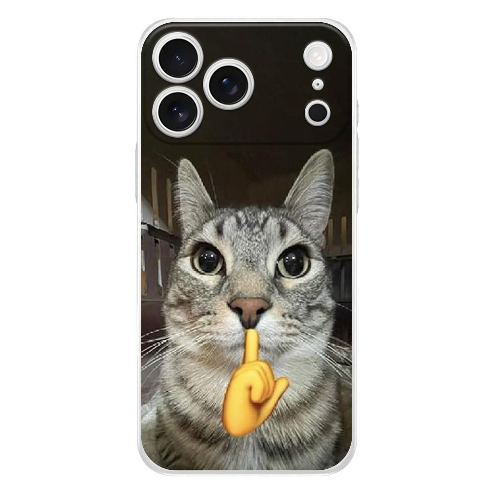 Soft Clear TPU Phone Case For iPhone 17 Air 16E 16 11 15 14 Pro MAX 12 13 7 8 Plus SE Easter Cover Protection Funny Animal Cat