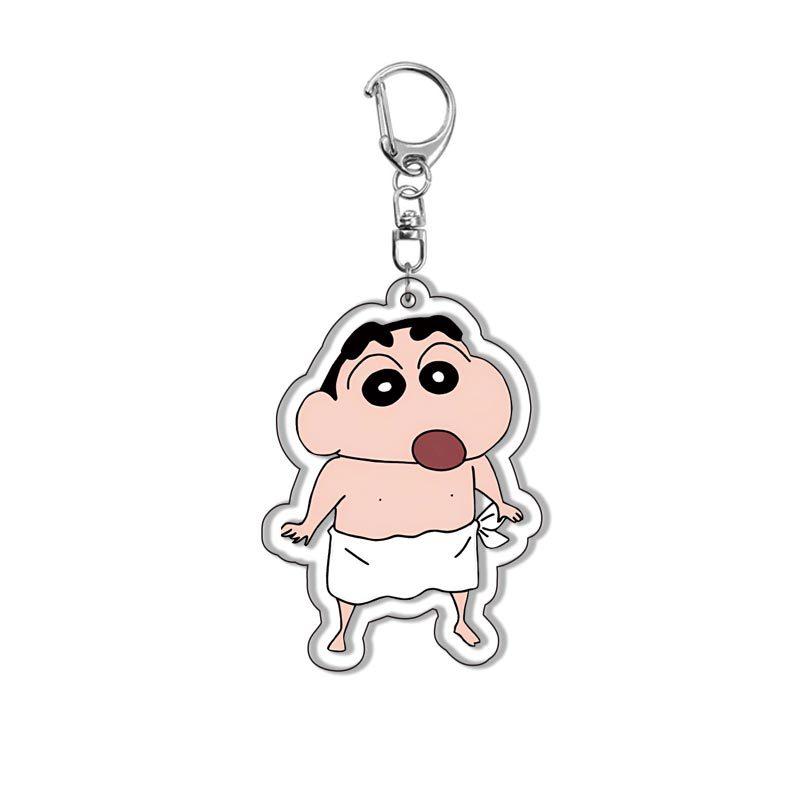 Crayon Shin-chan Acrylic Double Sided Keychain Shinnosuke Nohara Misae Nohara Cartoon Charm Anime Peripherals Cute Cartoon