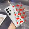 Cherry and Daisy Pattern Case for Samsung Galaxy S26 S25 S24 S23 S22 S21 S20 FE Plus Soft TPU Slim Fit Shockproof Cover