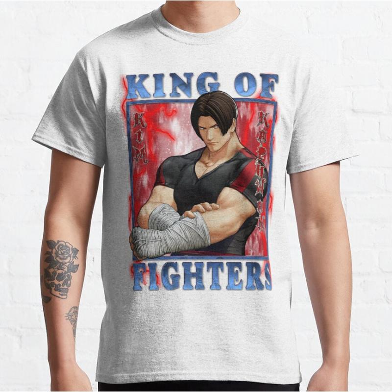 Taekwondo of Justice Kim Kaphwan KOF King of Fighters 80s Video game Retro fighting videogames Tshirt Large size Adult Tops