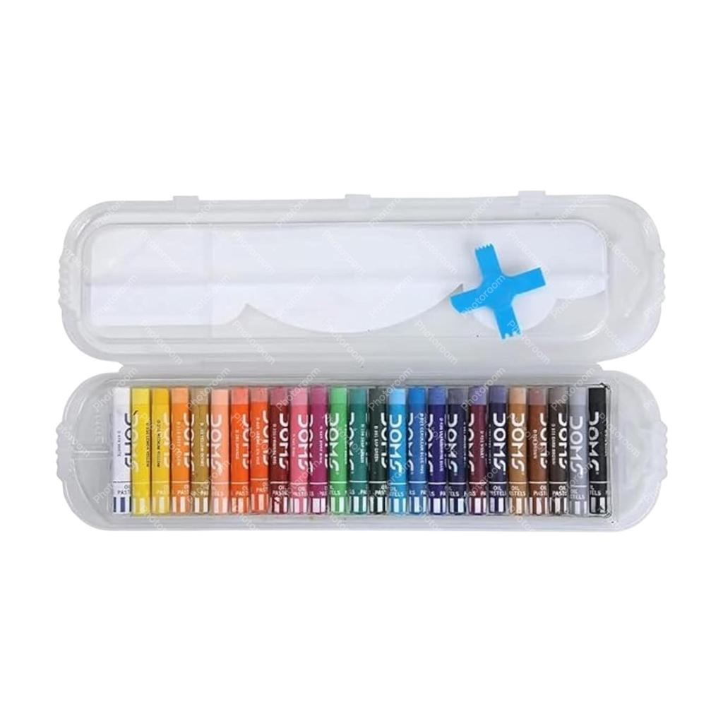 Doms 25 Shades Oil Pastel Set With Case For Drawing Coloring Art Supplies For Kids School Use Multicolor Set