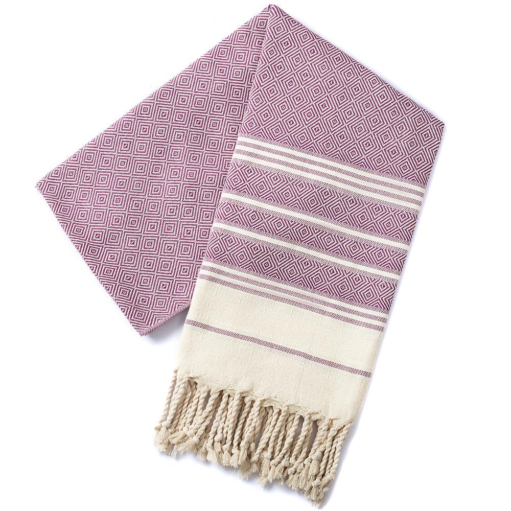 Striped Logo Sand-Free Outdoor Summer Travel Bath Pool Swim Use Colorful Cotton Turkish Beach Towel With Tassel