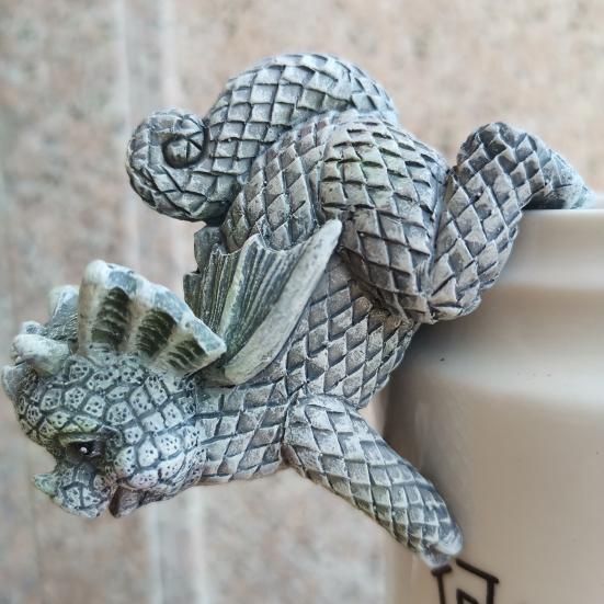 4Pcs/Set Mysticalls Garden Dragon Statue Resin Ornament Patio Lawn Garden Figurine for Home