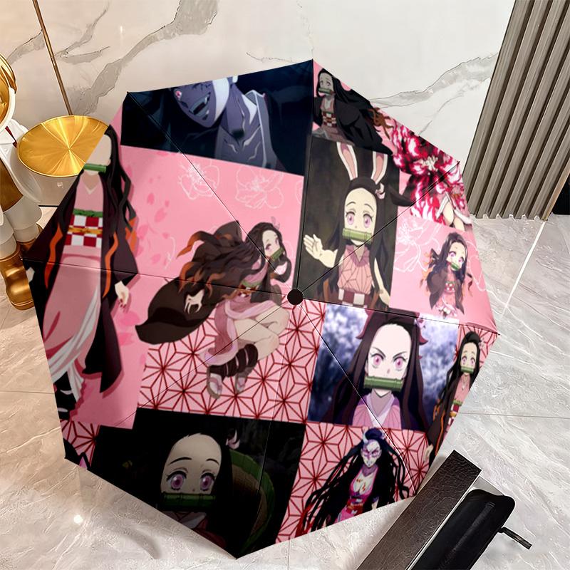 Japanese-style cartoon Demon Slayer Kamado Tanjiro & Kamado Nezuko umbrella including home travel and outdoor activities Multi functional umbrella 24