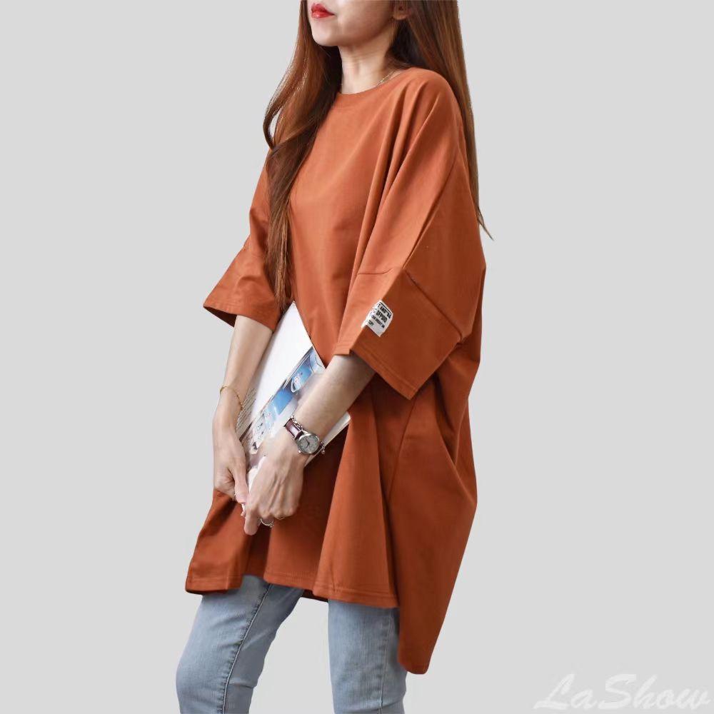 2023 Oversized Mid-Length Women's T-Shirt - Short Sleeve, Loose Fit, European Style