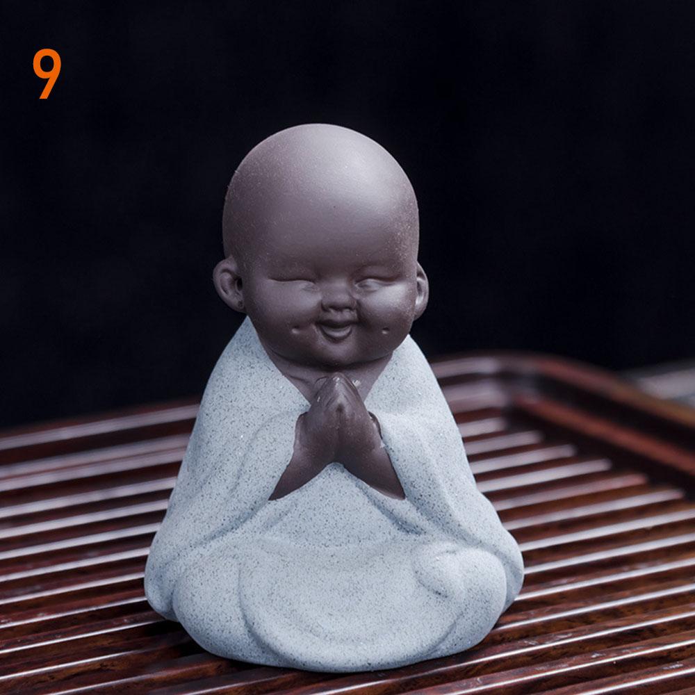 

Buddha Statues Small Monk Geomantic Decoration Purple Sand Figurines Home Decor Sculptures Tea Pet Crafts Color Sand Ceramic