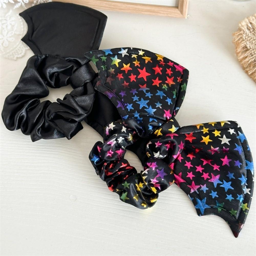 Gothic Halloween Hair Bow Elegant Spider Web Hair Tie Portable Bat Scrunchie  Cosplay
