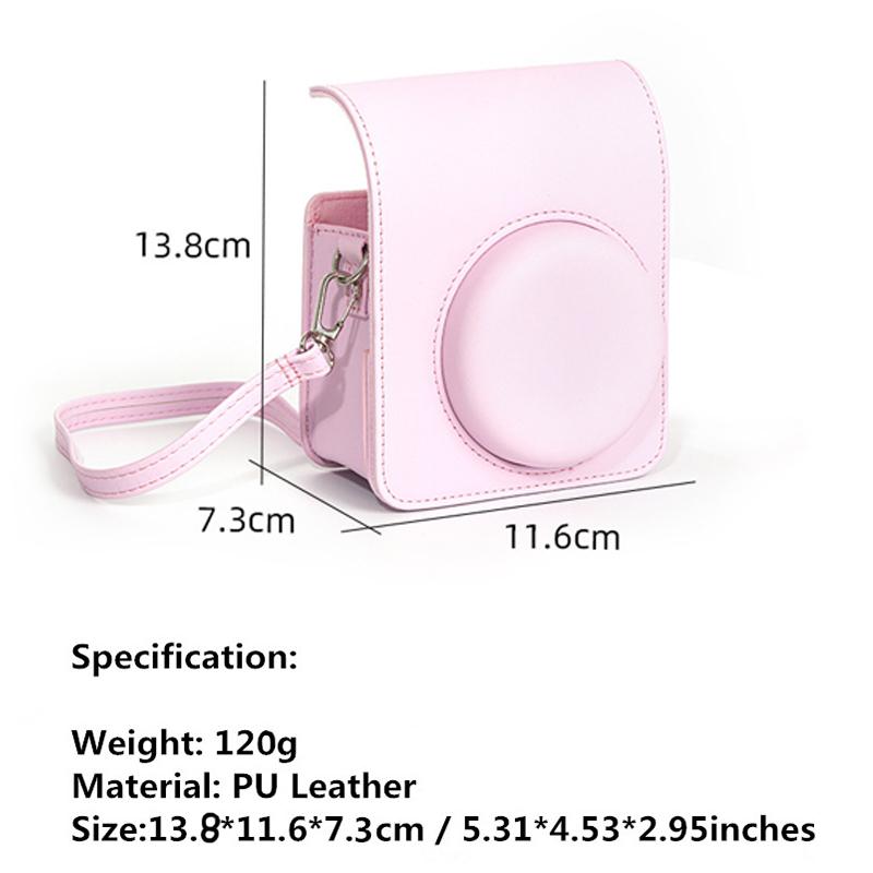 For Instax Mini 11 Camera Case PU Leather Soft Protective Case Trave Bag for Fujifilm Film Camera Bag with Shoulder Strap