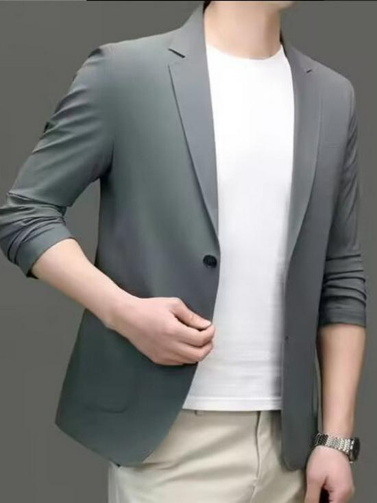 Men's High-End Ultra-Thin Ice Silk Sun Protection Jacket - Single-Breasted Casual Summer Suit