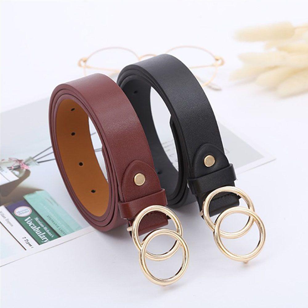 

украшение дамы многоцветные простые джинсы ремень юбка украшение двойная круглая пряжка ремень для отдыха