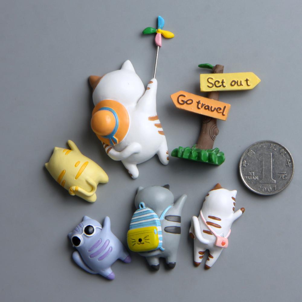 Creative Cats Back View Magnetic Refrigerator Decor For Home And Office Decor