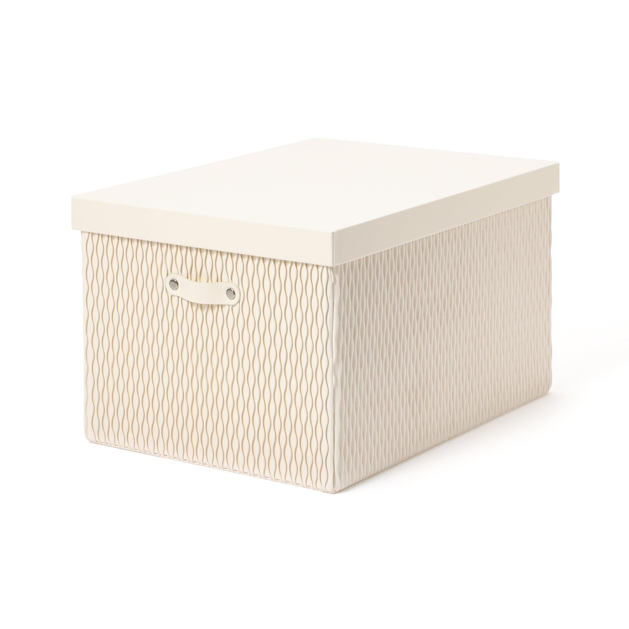 

Francfranc [Online Shop Exclusive] Wave Large Box, Small, Ivory, Storage Box, Perfect for New Homes and Moving