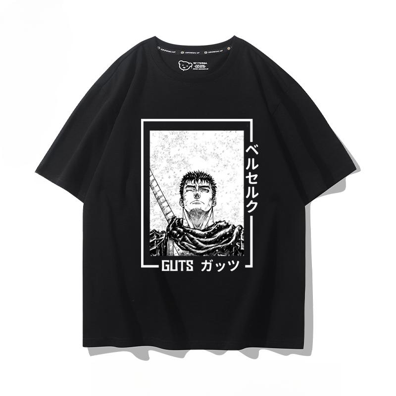 Berserk anime potisk osobnosti letní pánské 100% bavlna krátký rukáv venkovní ležérní pohodlné streetwear