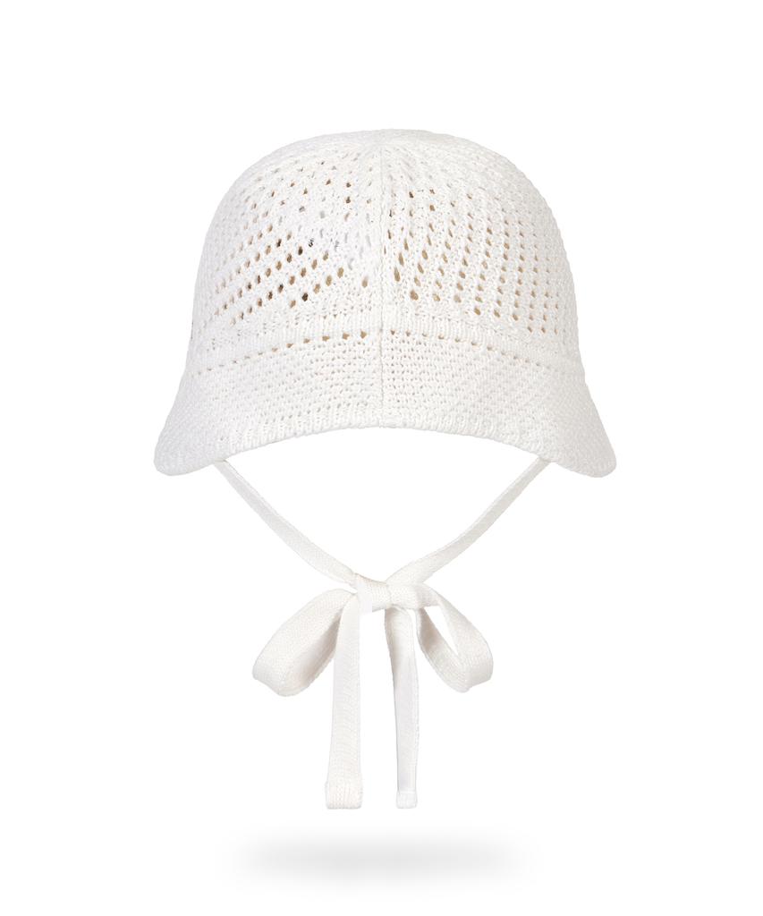 Bajal New Wave Bazal Punched Knit Bonnet Hat White