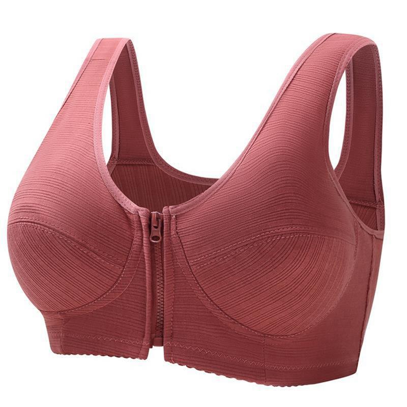 Women's Front Zipper Plus Size Bra Vest Style Bra