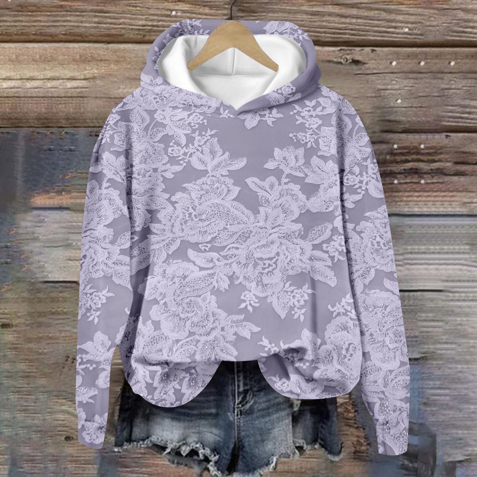 

Женские толстовки с длинным рукавом, толстовки, одежда для девочек-подростков, повседневные свитера, пуловеры, модные повседневные универсальные повседневные толстовки, топы XL фиолетовый