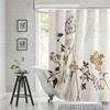 1pc Shower Curtain, Beige Cream Floral Shower Curtain Plant Shower Curtains for Bathroom, Bathroom Curtains