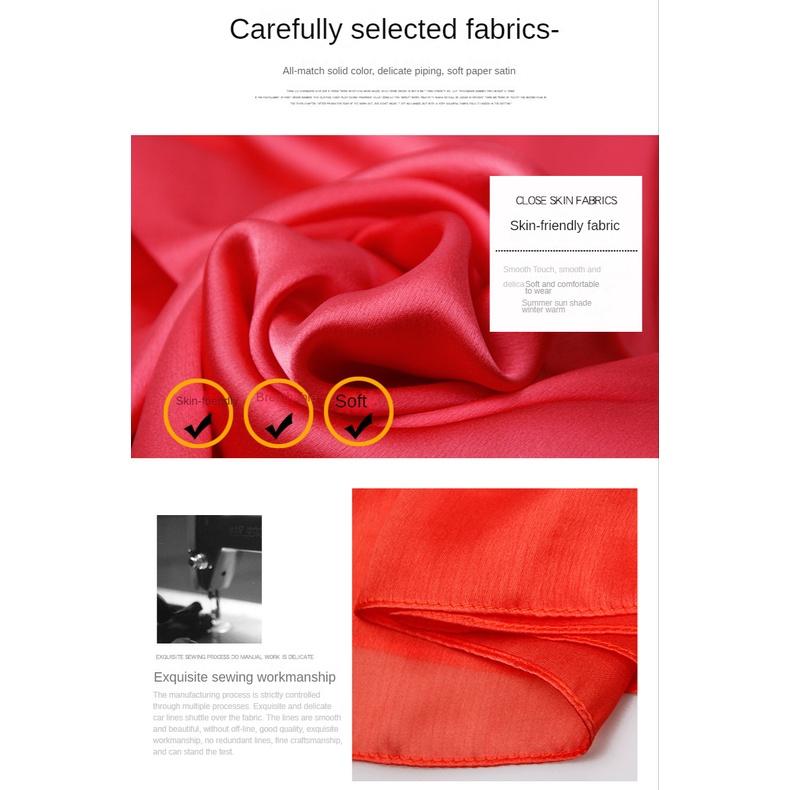 High-Grade Solid Color Satin Scarf Summer Sunscreen Shawl Beach Towel Seaside Sunshade Solid Color Brocade Satin Scarf for