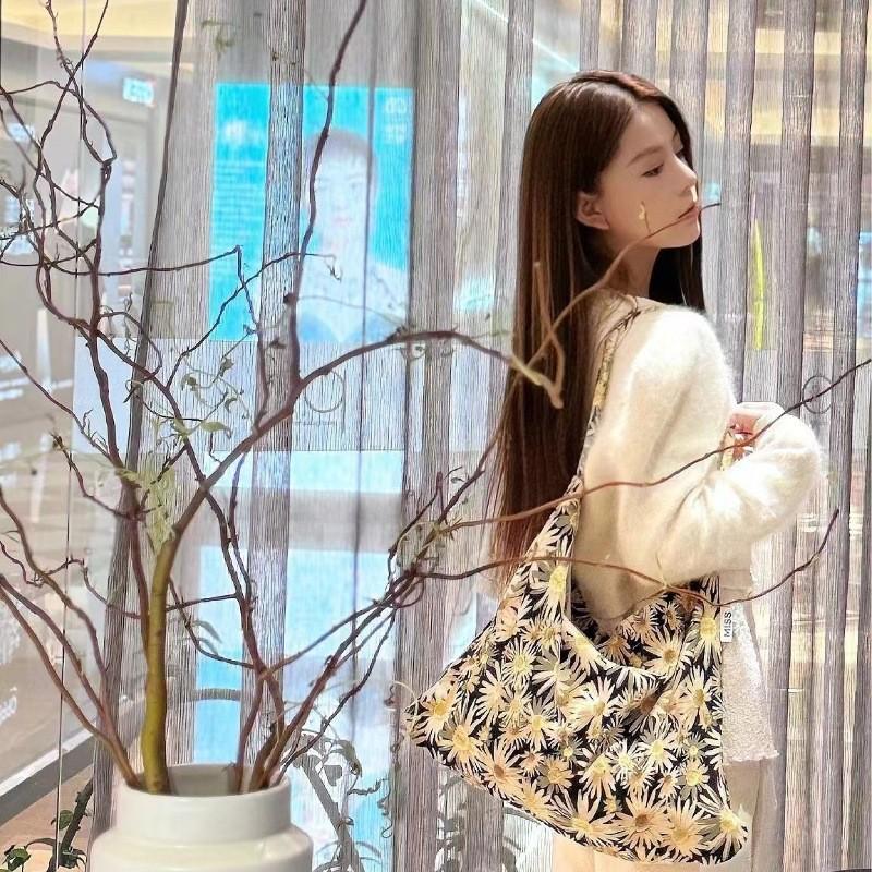 Korean Style Pink Leopard Print One-Shoulder Tote Bag