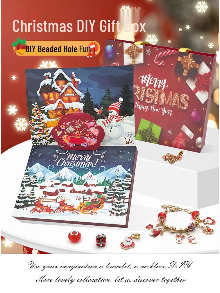 DIY Children's Christmas Bracelet Set: Educational Beading Game & Jewelry Blind Box Gift.