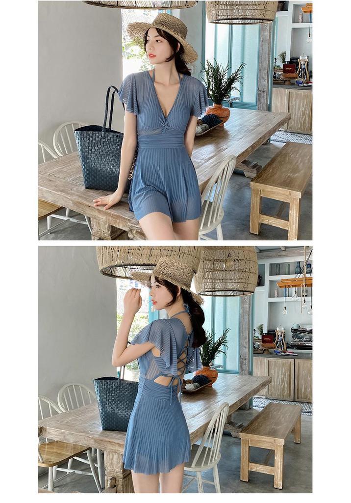 Costume da bagno intero con gonna da donna 2025: Costume da Bagno Coreano Hot Spring Snella, Conservativo, Sexy