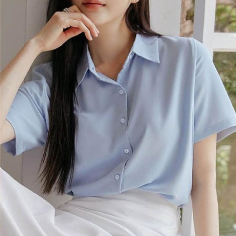 [Shop  ] Women S Wrinkle Free Body Cover Work Look Short Sleeve Shirt blouSe Won Wbl We36945