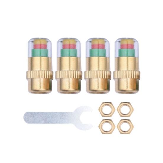 Tire Pressure Monitoring Valve Stem Caps Visual Tri-Color Alert Caps Waterproof Tire Pressure Gauge Replacement Caps for Cars Trucks SUVs Motorcycles