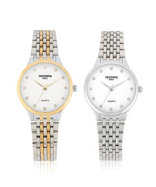 [RENOMA] RENOMA Cubic Round Women s Metal Watch RE5480L GD