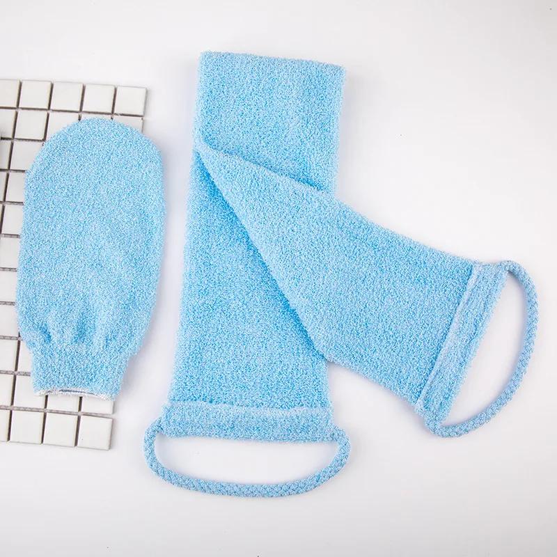 Bamboo Fiber Bath Towel Rubbing Bath Artifact Foaming Bathing Gloves Set Soft Body Exfoliating Belt Shower Scrubber Shower Strap