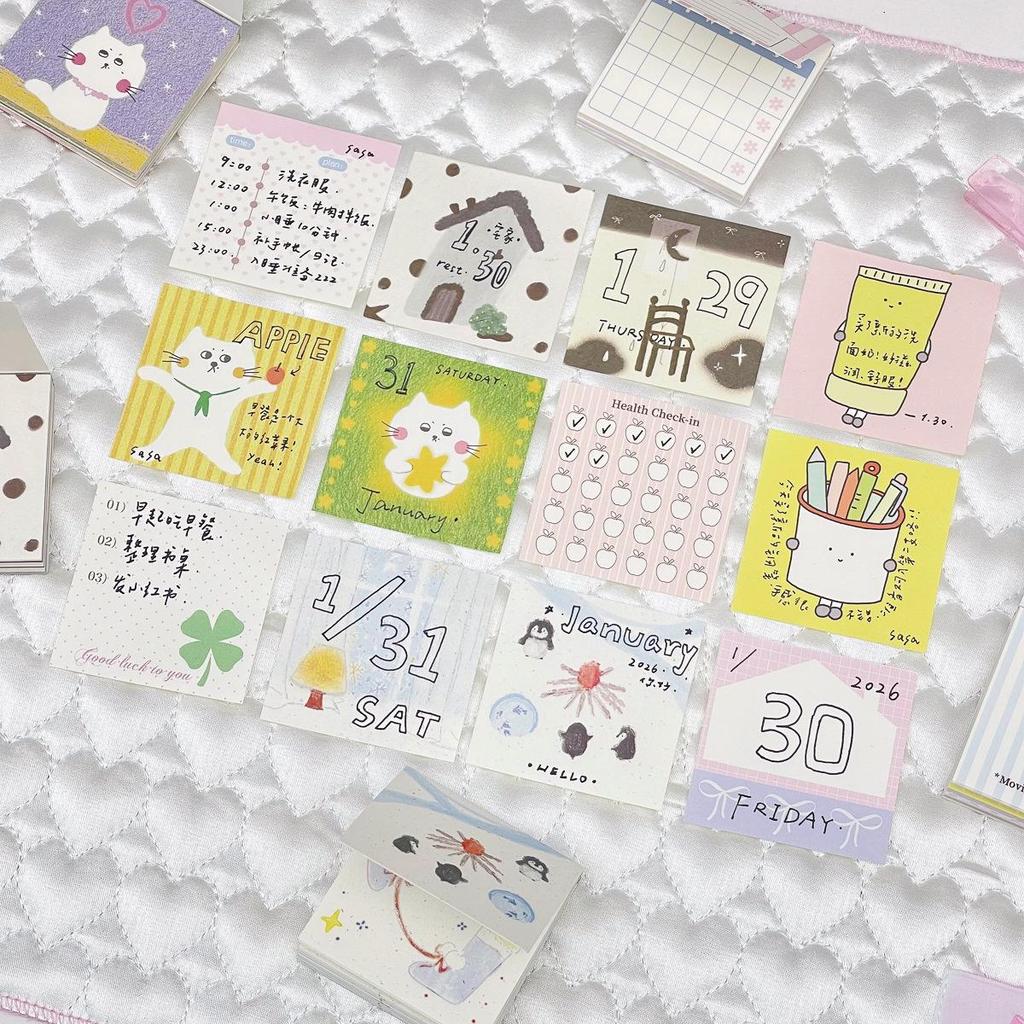 Waka Waka Hand-painted 60-Day Date Stickers Mini Paper Pad